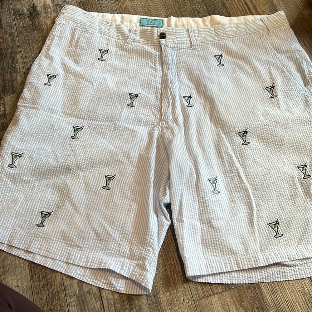 CISCO EMBROIDERED SHORT BLUE SEERSUCKER WITH MARTINI size W38